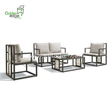 4pcs aluminum new design wicker sofa set